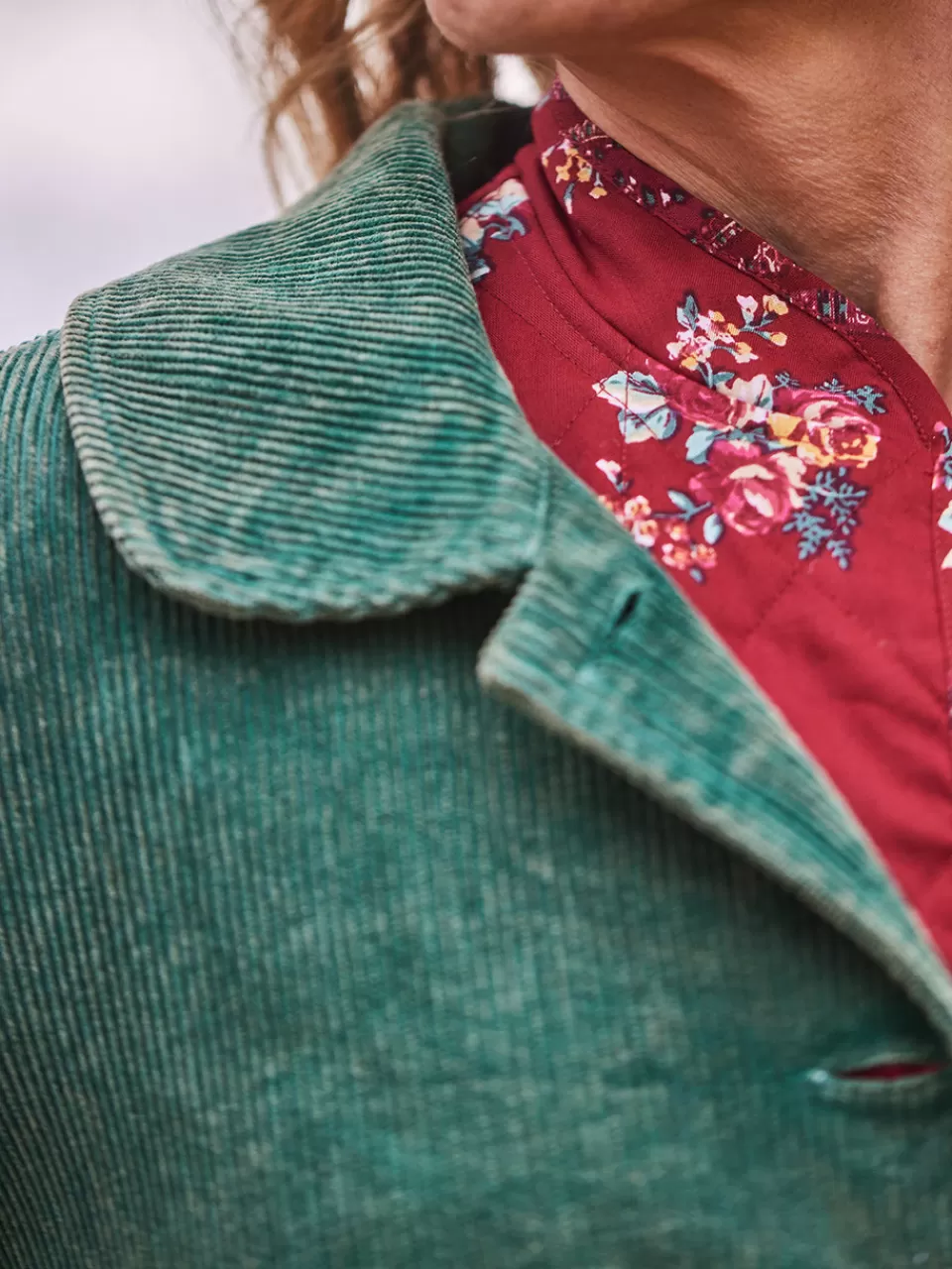 Farmer's Market Corduroy Jacket - Sunwashed Green^April Cornell Fashion